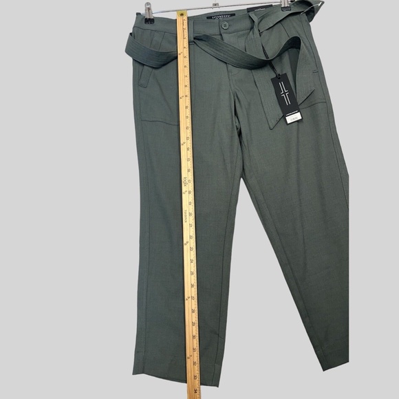 Liverpool Crop Pants Green Belted Slash Pockets Faux Back Pockets Womens 28/6 - Picture 11 of 14